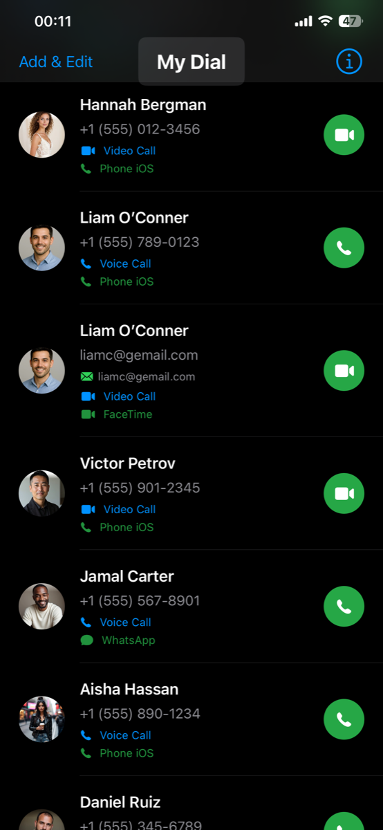 Add & Edit button and plus button