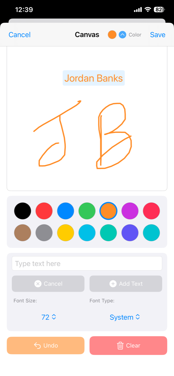 Canvas editor with drawing tools visible